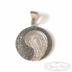 cirkónia kővel foglalt kör medál 925