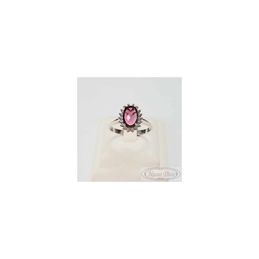 925 ezüst gyűrű rózsaszín-fehér cirkóniával foglalva