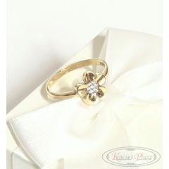 14 karátos virág gyűrű cirkónia kővel