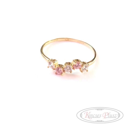 Arany gyűrű 56'rózsaszín -fehér 