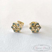 Arany fülbevaló stiftes virág