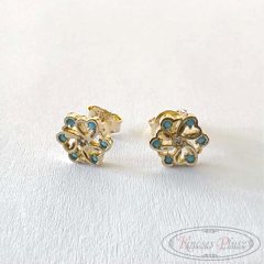 Arany fülbevaló stiftes virág