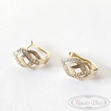 Arany fülbevaló francia kapcsos sokköves