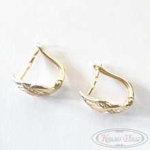 Arany fülbevaló francia kapcsos sokköves