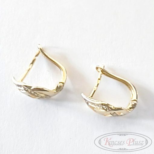 Arany fülbevaló francia kapcsos sokköves