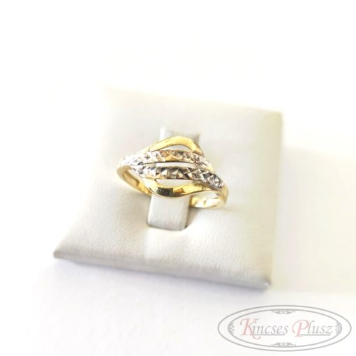 Arany gyűrű 61' fehér-sárga
