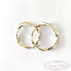 Arany fülbevaló karika csavart 3cm átmérő
