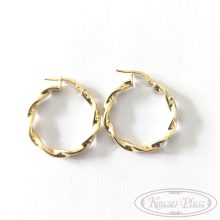 Arany fülbevaló karika cssavart 2,5cm átmérő