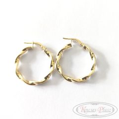 Arany fülbevaló karika cssavart 2,5cm átmérő