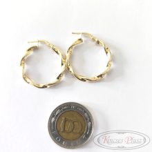 Arany fülbevaló karika cssavart 2,5cm átmérő